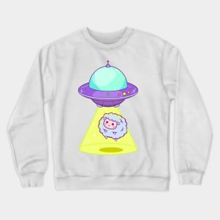 Sheep Abduction - Alien Spaceship Crewneck Sweatshirt